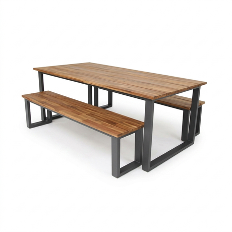 Richmond 3pc Dining Setting - Gunmetal — studio view