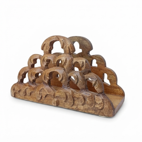 Mango Wood Napkin Holder Natural — studio view