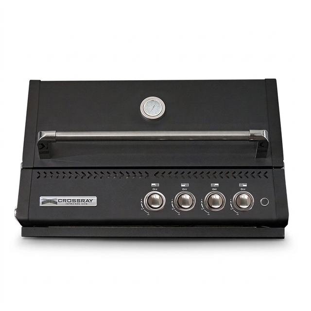 Crossray Xplor 4 Burner In-Built BBQ TCX4FL-B - Black — studio view