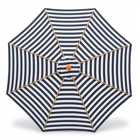 Replacement Canopy for 3m Bamboo Umbrella - Black and White Stripe — studio view