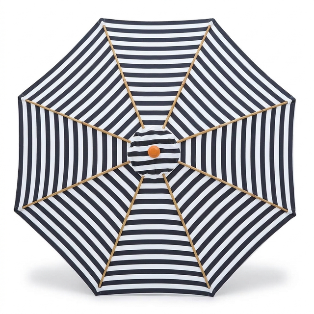 Replacement Canopy for 3m Bamboo Umbrella - Black and White Stripe — studio view