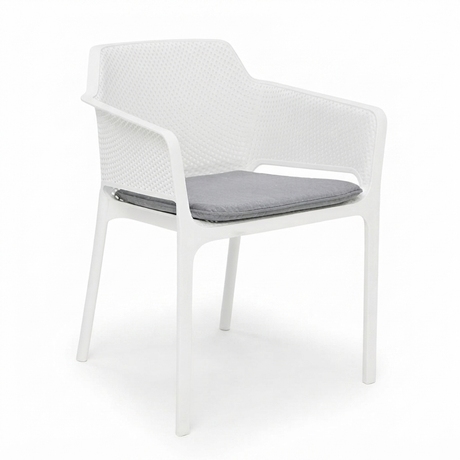 Bailey Dining Armchair - White — studio view