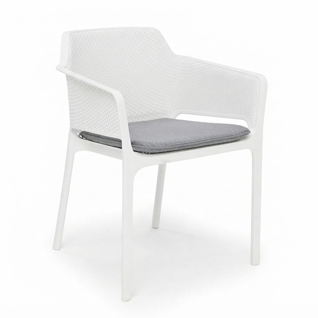 Bailey Dining Armchair - White — studio view