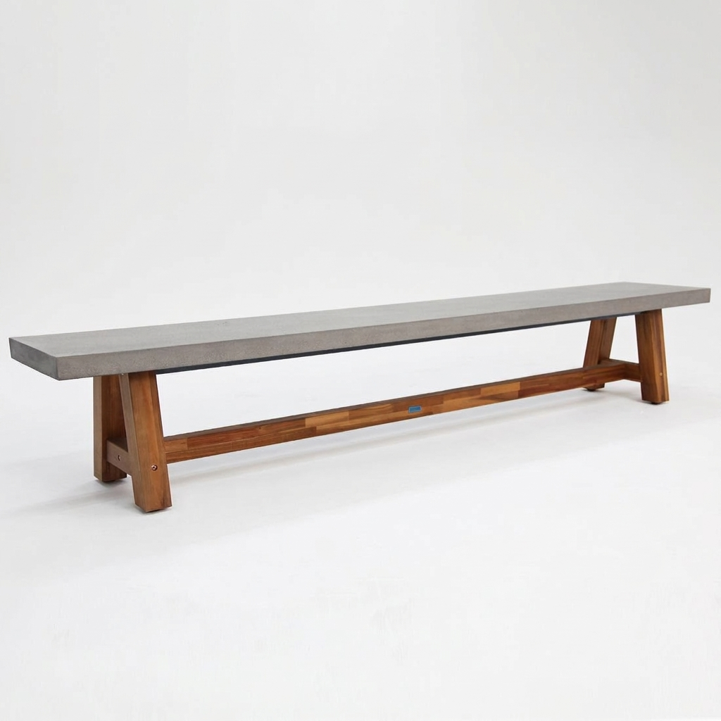 Charlotte 240cm Polystone Bench — studio view