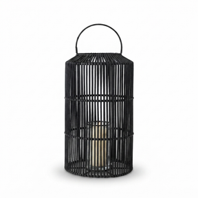 Toby Cylinder Lantern Black Large — studio view