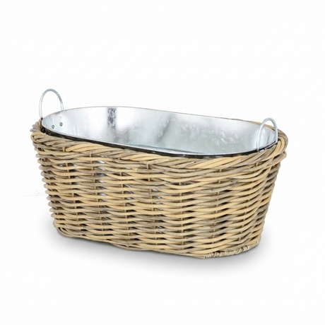 Bubbles PE Rattan Cooler Nat 43x28x18cm — studio view