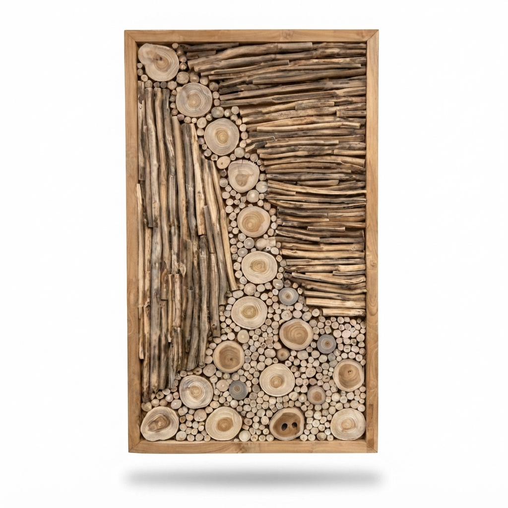 Teak Wall Art - Rumah — studio view