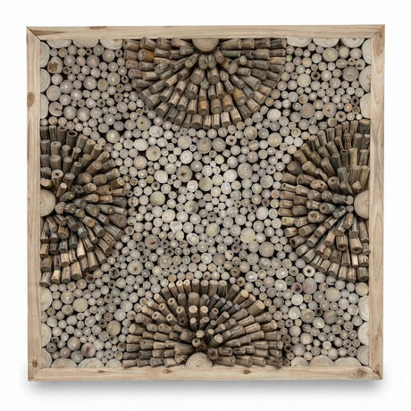 Teak Wall Art Square - Tanaman — studio view