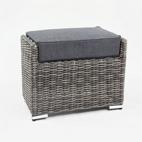 Amani Footstool - Grey Storm — studio view