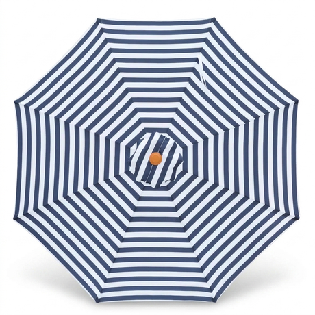 Replacement Canopy for 3m Bamboo Umbrella - Navy and White Stripe — studio view