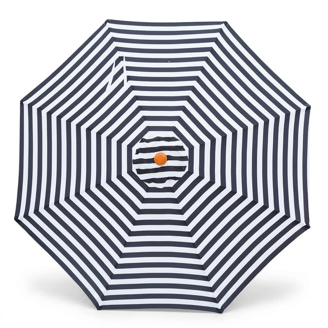 Replacement Canopy for 3m Aluminium Umbrella - Black and White Stripe — studio view