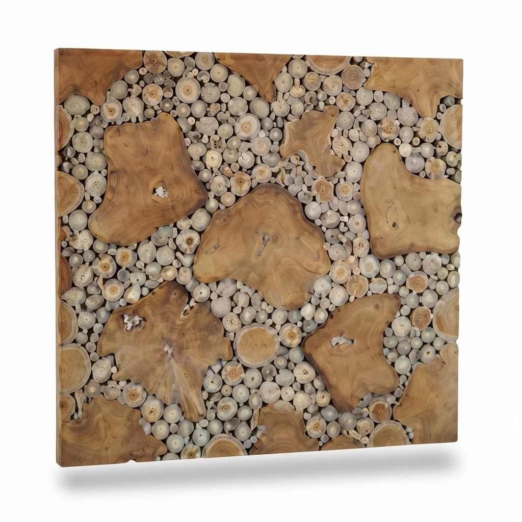 Teak Wall Art Square - Dreamland — studio view
