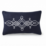 Linen Cape Cod Navy - Indoor Cushion (30 x 50) — studio view