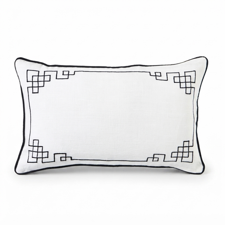 Linen Bedford Blanc - Indoor Cushion (30 x 50) — studio view