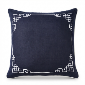 Linen Newport Navy - Indoor Cushion (50 x 50) — studio view