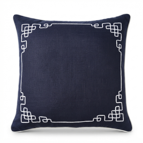 Linen Newport Navy - Indoor Cushion (50 x 50) — studio view