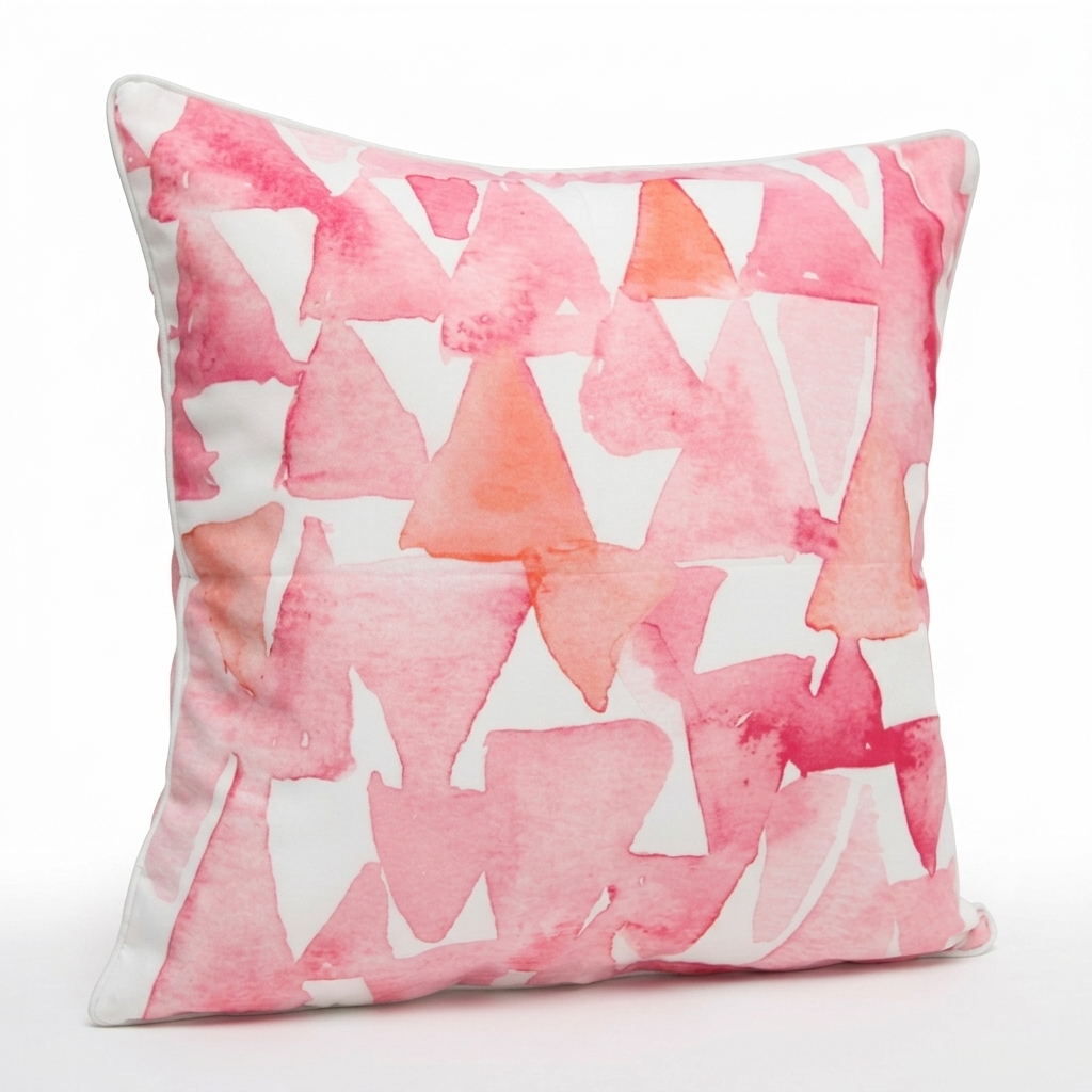 Pyramid Pink Outdoor Cushion 45x45cm — studio view
