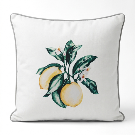 Citrus White 45x45cm Outdoor Cushion — studio view