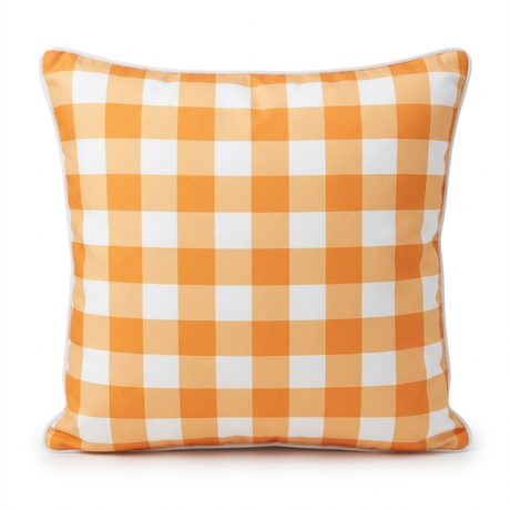 Mango Gingham Outdoor Cushion 45x45cm — studio view