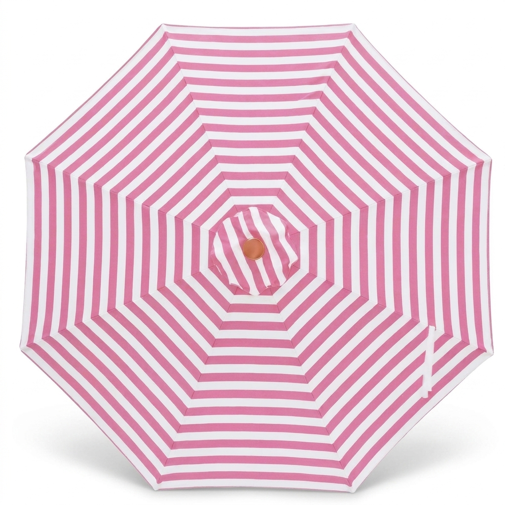 Replacement Canopy for 3m Bamboo Umbrella - Pink and White Stripe — studio view
