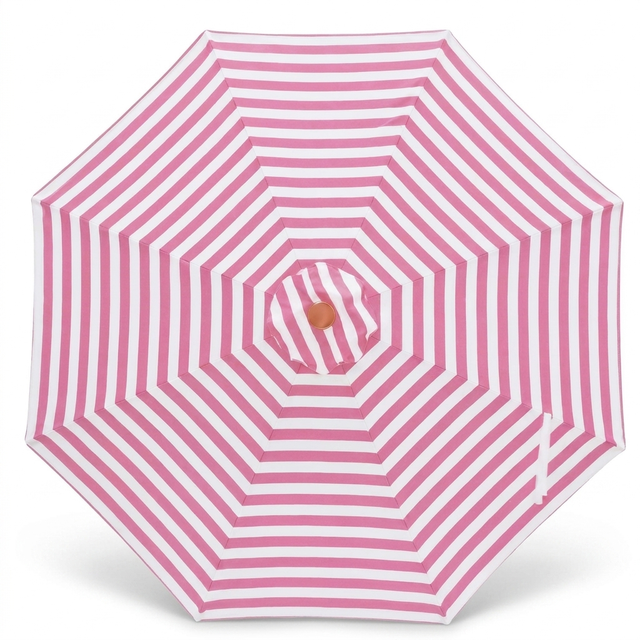 Replacement Canopy for 3m Bamboo Umbrella - Pink and White Stripe — studio view