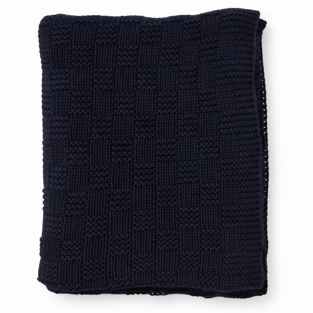 Throw - Oxford Navy (130 x 170cm) — studio view