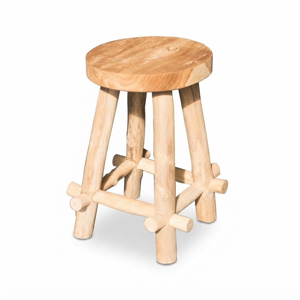 Bali Teak Stool — studio view