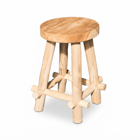 Bali Teak Stool — studio view