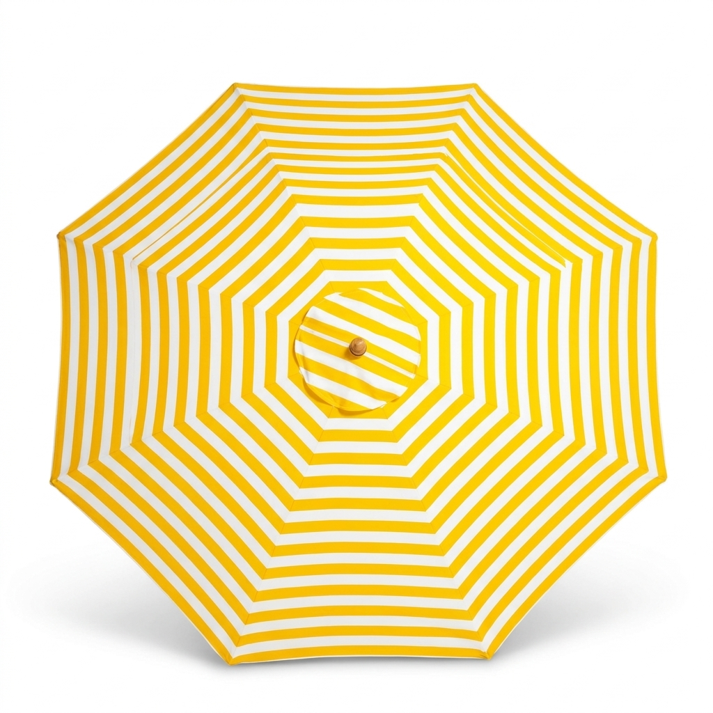 Replacement Canopy for 3m Aluminium Umbrella - Yellow and White Stripe — studio view