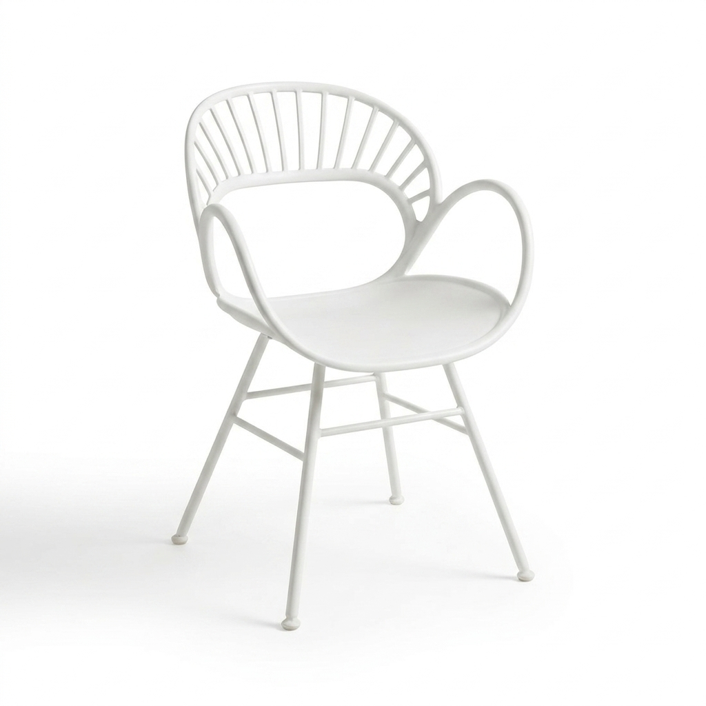 Fantail Dining Chair - White — studio view