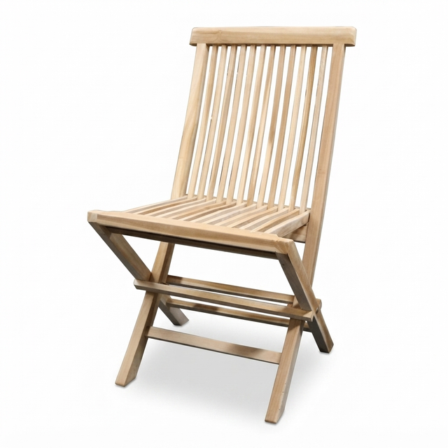 Teak Folding Chair — studio view