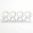 Fantail Dining Chair 4pc - White — studio view