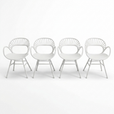 Fantail Dining Chair 4pc - White — studio view