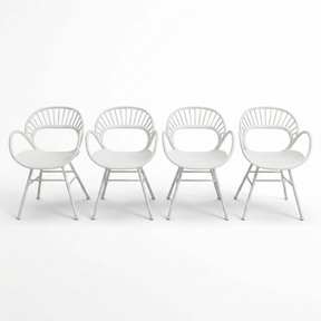 Fantail Dining Chair 4pc - White — studio view