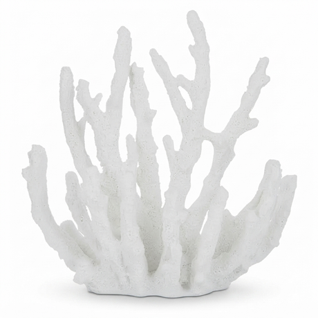 Finger Coral Resin Sculpture White — studio view