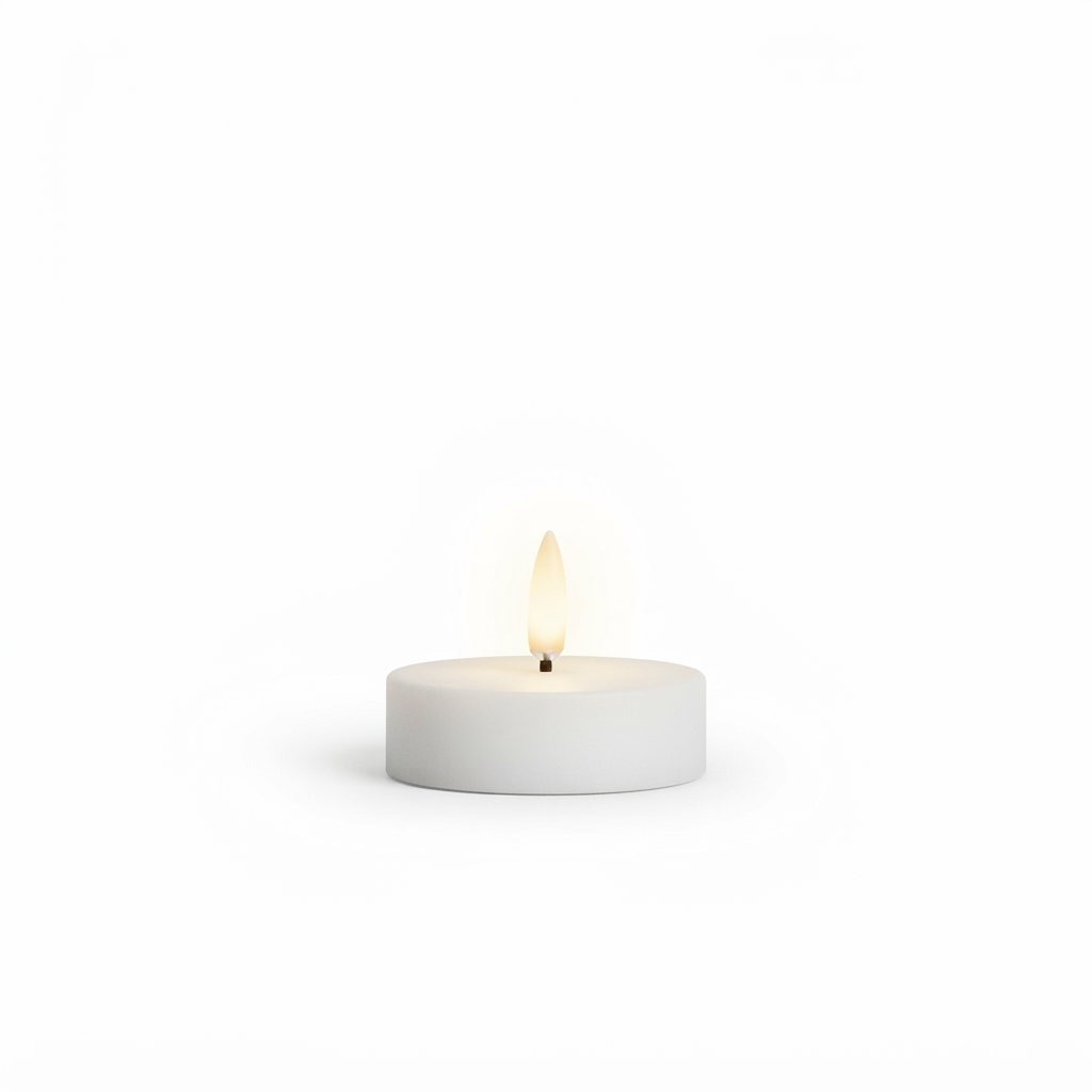 UYUNI Lighting Nordic White Maxi Tealight 6.1 x 2.2cm — studio view