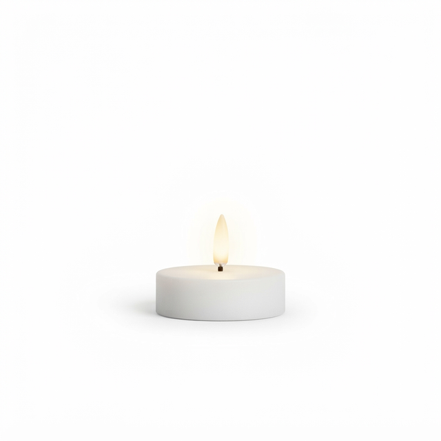 UYUNI Lighting Nordic White Maxi Tealight 6.1 x 2.2cm — studio view