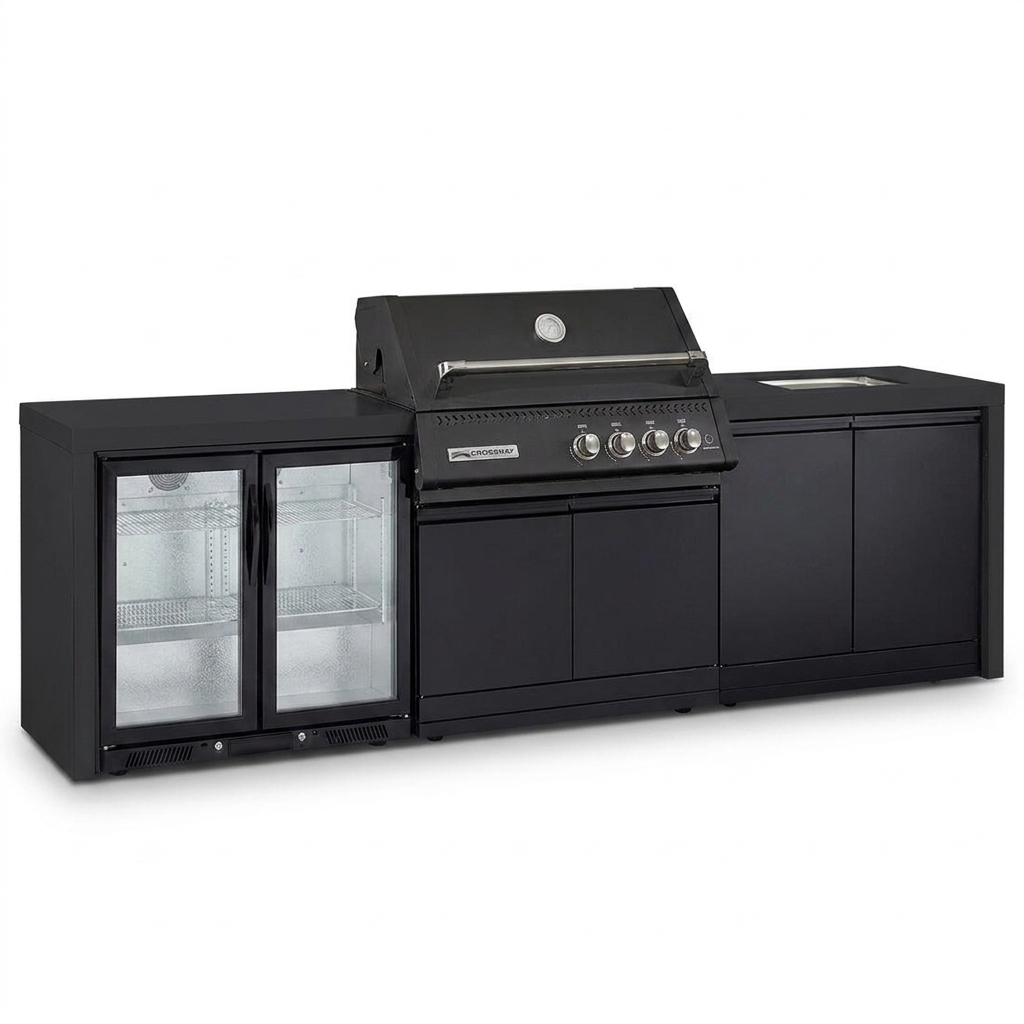 Crossray Xplor Bas BBQ Outdoor Kitchen GD4KB-06 - Black — studio view