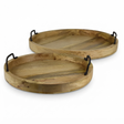 Erik Wood Tray w/Metal Handles — studio view