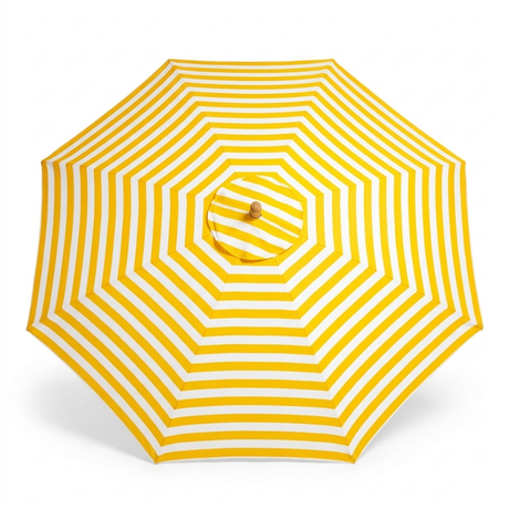 Replacement Canopy for 3m Bamboo Umbrella - Yellow and White Stripe — studio view