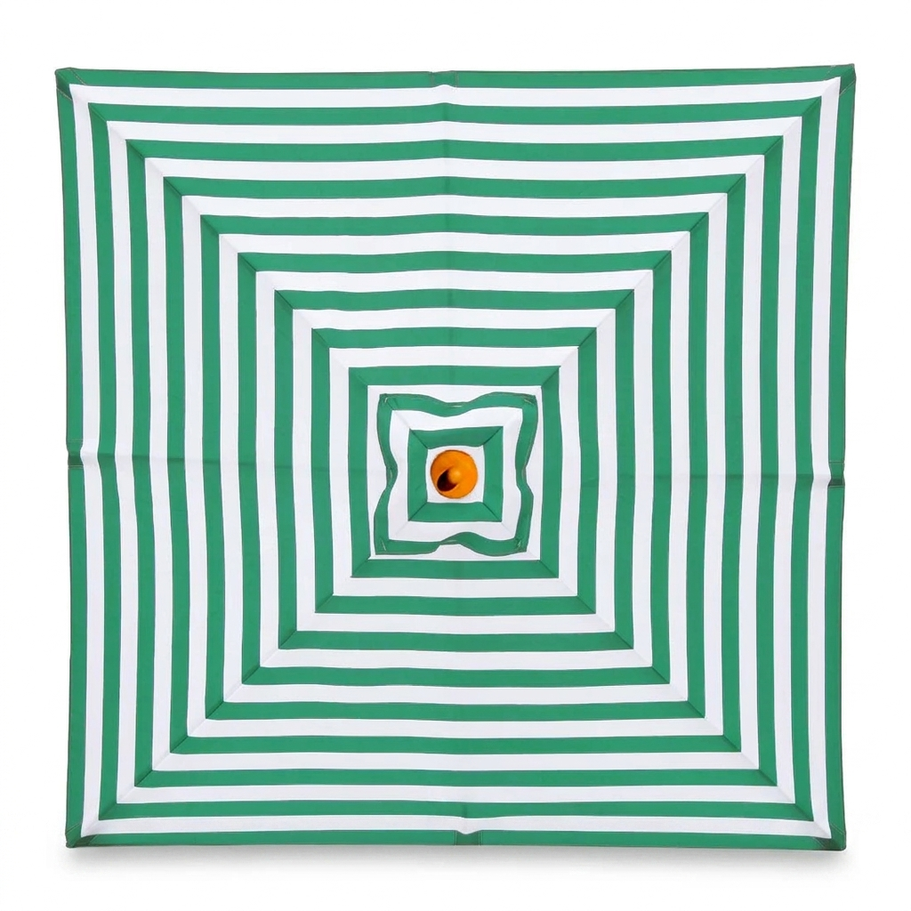 Replacement Canopy for 2m Aluminium Umbrella - Green and White Stripe — studio view