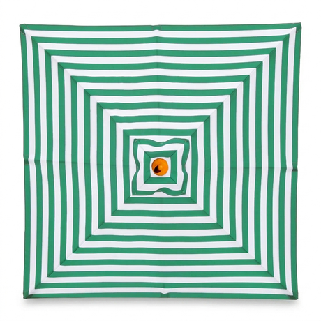 Replacement Canopy for 2m Aluminium Umbrella - Green and White Stripe — studio view