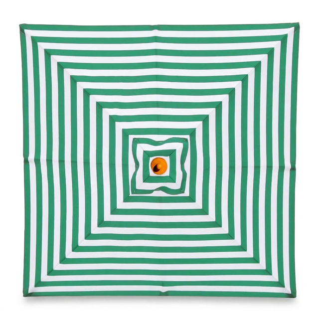 Replacement Canopy for 2m Aluminium Umbrella - Green and White Stripe — studio view