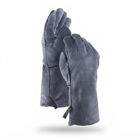 Genuine Leather Barbecue Gloves — studio view
