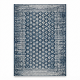 Pearl Blue Floral Polypropylene - Outdoor Rug — studio view