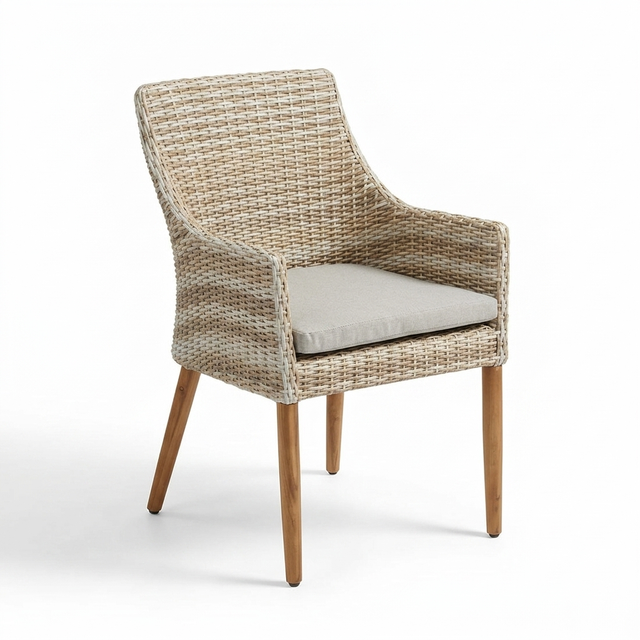 Faro Dining Chair - White Natural — studio view