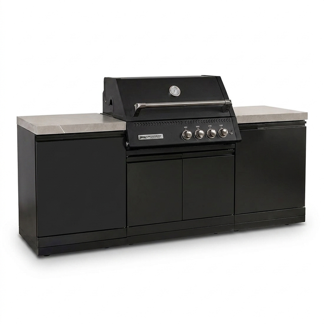 Crossray Xplor Mini Gas BBQ Kitchen GD4XKBLK-2 - Black — studio view
