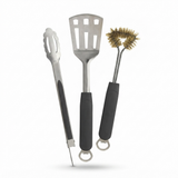 3 Piece Stainless Steel BBQ Toolset — studio view
