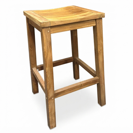 Teak Bar Stool — studio view