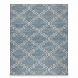 Jinju Blue Trellis Polypropylene - Outdoor Rug — studio view